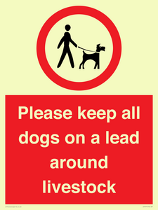 Please keep all dogs on a lead around livestock